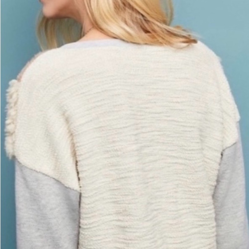 Anthropologie Amadi Chaparral Faux Sherpa Striped Sweatershirt medium - Picture 2 of 8